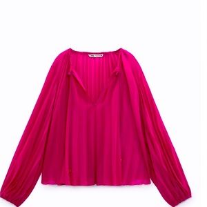zara long sleeve blouse Sz L